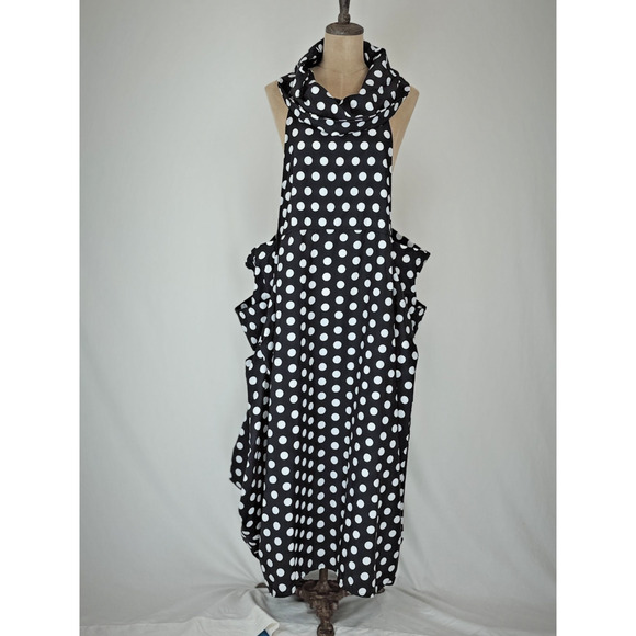 JASON / Comfy USA 2X Black and White Dress Polka Dot BOUTIQUE 2X #0083 - Picture 1 of 11